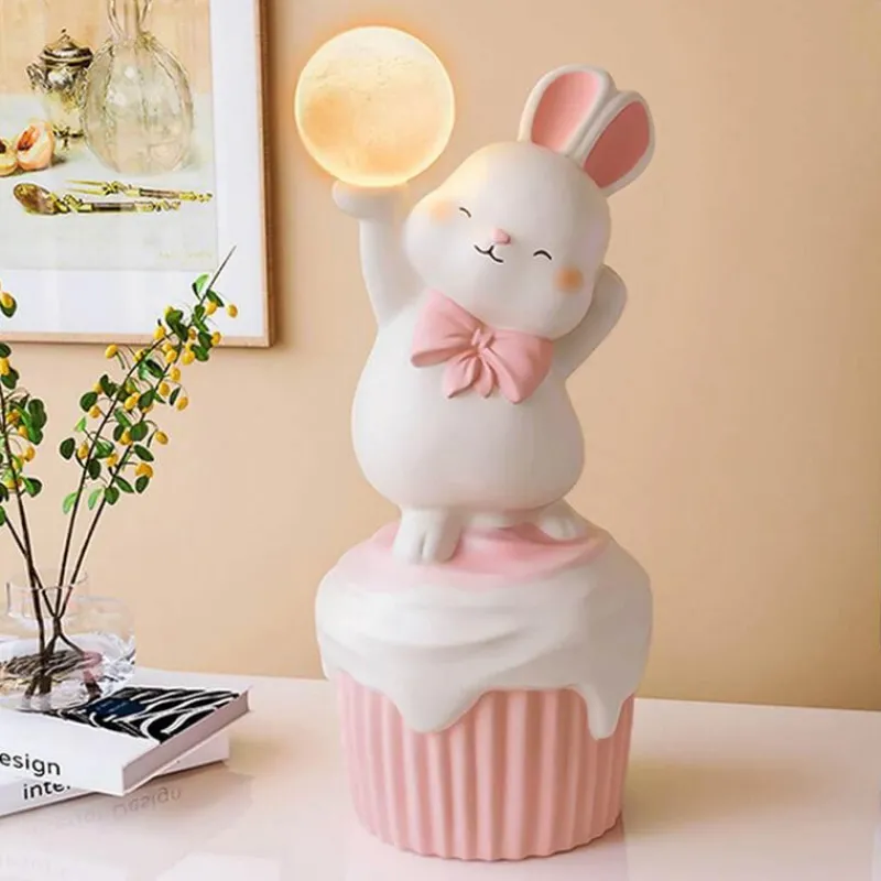 Bright Accents Beleuchtung-Happy Rabbit Tischlampe – Stilvolle Harzbeleuchtung