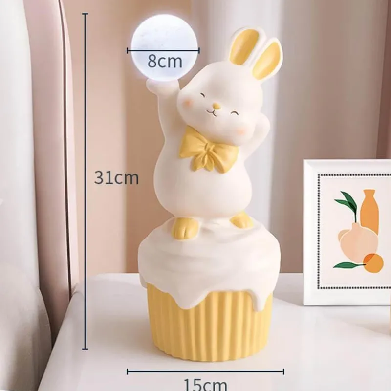 Bright Accents Beleuchtung-Happy Rabbit Tischlampe – Stilvolle Harzbeleuchtung