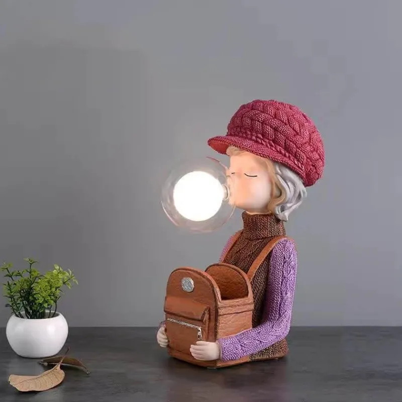 Bright Accents Beleuchtung-Hasenohr-Schreibtischlampe – Niedliche Blasenleuchte