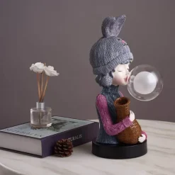 Bright Accents Beleuchtung-Hasenohr-Schreibtischlampe – Niedliche Blasenleuchte