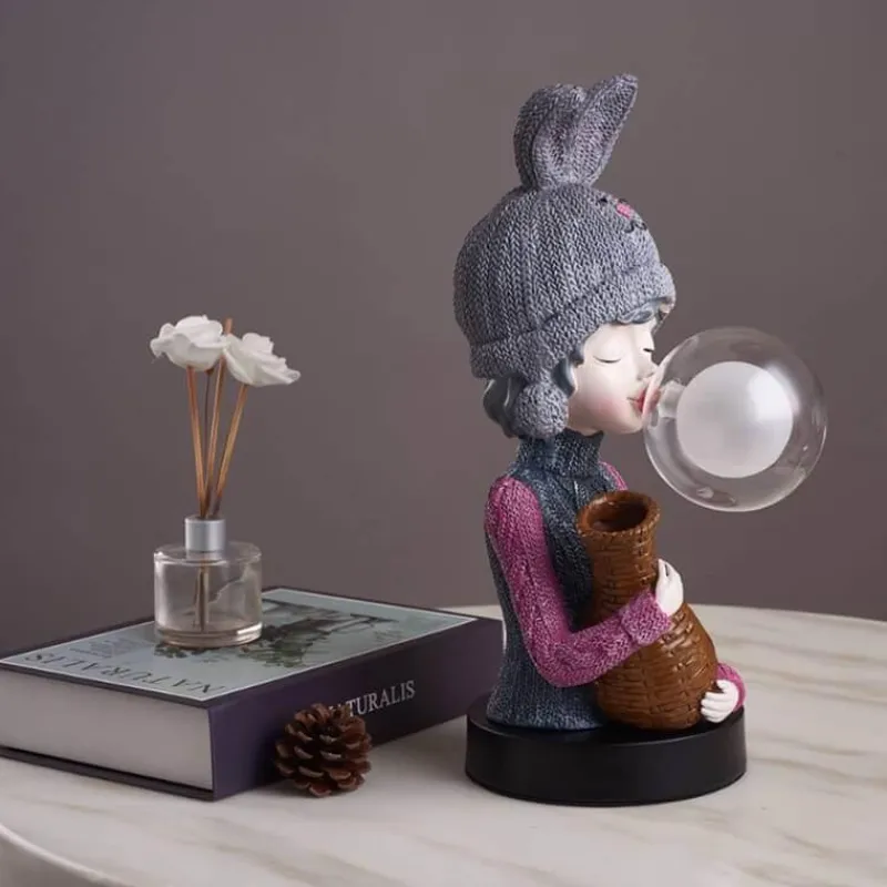 Bright Accents Beleuchtung-Hasenohr-Schreibtischlampe – Niedliche Blasenleuchte