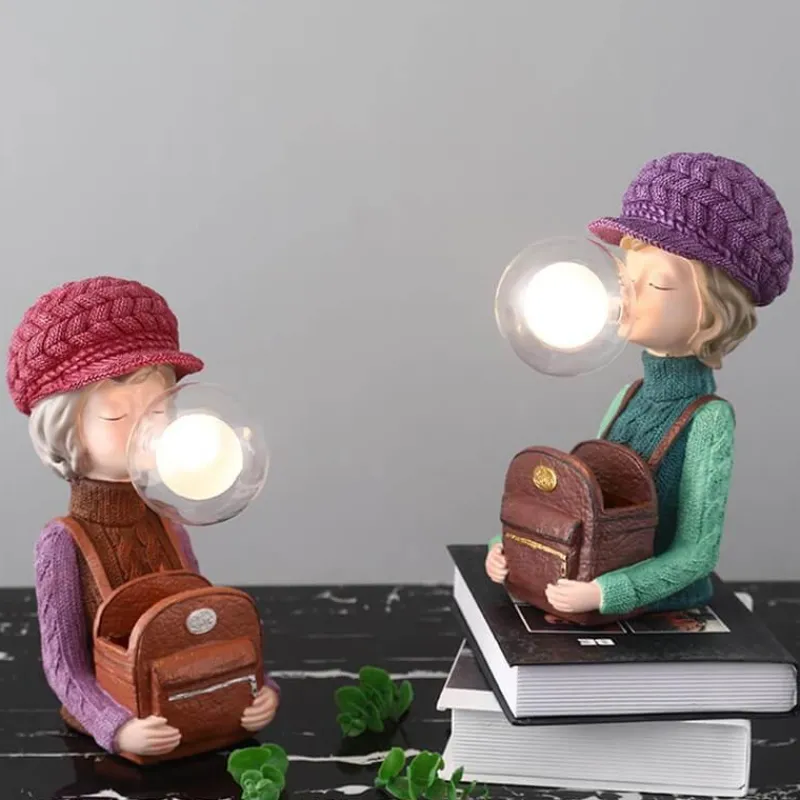 Bright Accents Beleuchtung-Hasenohr-Schreibtischlampe – Niedliche Blasenleuchte