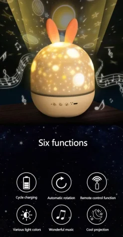 The Gilded Nest Gadgets Für Zuhause|Beleuchtung-Hasenprojektor-Nachtlicht - LED-Sternenuniversumlampe
