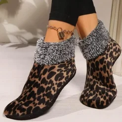 Damen Everly u0026 Lace Damenbekleidung-Hausschuhe für Damen mit Leopardenmuster – gemütliche Hausschuhe mit Tiermuster