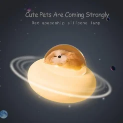 Bright Accents Beleuchtung-Haustier-Raumschiff-Nachtlicht – Niedliche Silikonlampe für Haustiere