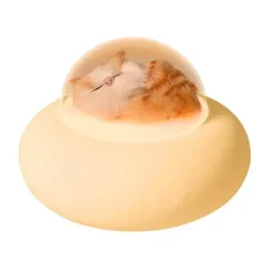 Bright Accents Beleuchtung-Haustier-Raumschiff-Nachtlicht – Niedliche Silikonlampe für Haustiere