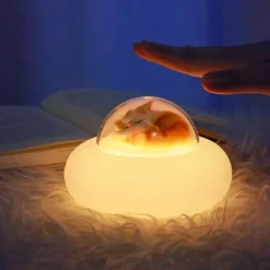 Bright Accents Beleuchtung-Haustier-Raumschiff-Nachtlicht – Niedliche Silikonlampe für Haustiere