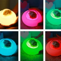 Bright Accents Beleuchtung-Haustier-Raumschiff-Nachtlicht – Niedliche Silikonlampe für Haustiere