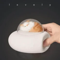 Bright Accents Beleuchtung-Haustier-Raumschiff-Nachtlicht – Niedliche Silikonlampe für Haustiere