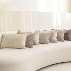 The Cushion Corner Bettzeug-Hellgraue Kissenbezüge mit Kaffeestruktur - Moderne Wohndekor-Kissen