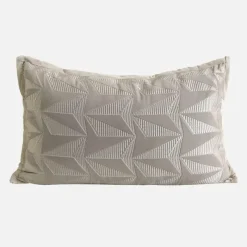 The Cushion Corner Bettzeug-Hellgraue Kissenbezüge mit Kaffeestruktur - Moderne Wohndekor-Kissen