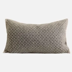 The Cushion Corner Bettzeug-Hellgraue Kissenbezüge mit Kaffeestruktur - Moderne Wohndekor-Kissen