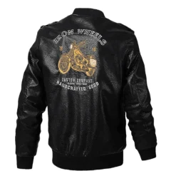 Herren Heritage Threads Herrenbekleidung-Herren-Bikerjacke aus Kunstleder – klassischer Motorrad-Stil