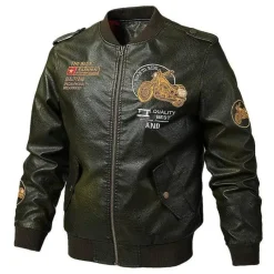 Herren Heritage Threads Herrenbekleidung-Herren-Bikerjacke aus Kunstleder – klassischer Motorrad-Stil