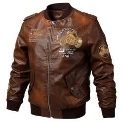 Herren Heritage Threads Herrenbekleidung-Herren-Bikerjacke aus Kunstleder – klassischer Motorrad-Stil