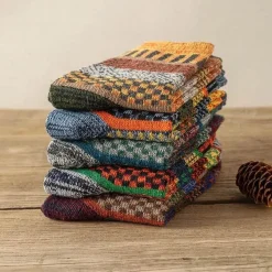 Herren Heritage Threads Herrenbekleidung-Herren-Crew-Socken im Ethno-Stil – Stilvolle Socken im kulturellen Stil