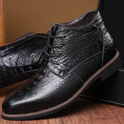 Herren Decor Herrenschuhe-Herren-Winterstiefel – dicker, warmer Lederkomfort