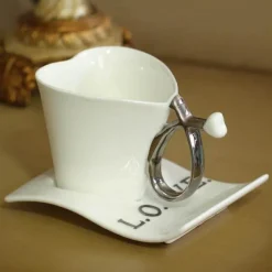 The Cozy Mug Küche & Esszimmer-Herzförmige Kaffeetasse aus Keramik – süßes und stilvolles Trinkgeschirr