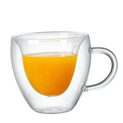 Plates u0026 More Küche & Esszimmer-Herzförmiger doppelwandiger Kaffeebecher - Süßes Trinkgeschirr aus Glas
