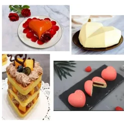 Tom Küche & Esszimmer-Herzförmiges Mousse-Form-Set – Backwerkzeug aus Edelstahl für Kuchen und Desserts