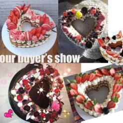 Tom Küche & Esszimmer-Herz-Kuchenform-Set – Backwerkzeuge aus PET-Kunststoff 68101214 Zoll