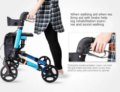 The Relaxation Nook Mobilitäts- Und Support-Tools|Gesundheits-Gadgets-Höhenverstellbarer, faltbarer Gehwagen – Tragbare Mobilitätshilfe für Senioren