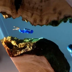 Bright Accents Beleuchtung-Höhlenwal-Schreibtischornament – ​​Einzigartiges Schreibtischdekor