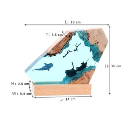 Bright Accents Beleuchtung-Höhlenwal-Schreibtischornament – ​​Einzigartiges Schreibtischdekor