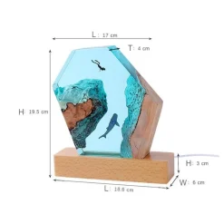 Bright Accents Beleuchtung-Höhlenwal-Schreibtischornament – ​​Einzigartiges Schreibtischdekor
