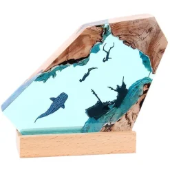 Bright Accents Beleuchtung-Höhlenwal-Schreibtischornament – ​​Einzigartiges Schreibtischdekor