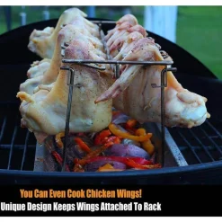 Adventure Basecamp Camping Im Freien|Outdoor-Artikel-Hähnchenflügelhalter aus Edelstahl – Grillzubehör