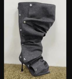 Damen Wilderness Haven Damenschuhe-High Heel Denim Boots für Damen – Stylische lange Jeansschuhe