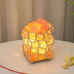 Bright Accents Beleuchtung-Himalaya-Salzlampe – quadratische Kristallsalzlampe