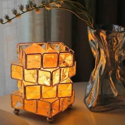 Bright Accents Beleuchtung-Himalaya-Salzlampe – quadratische Kristallsalzlampe