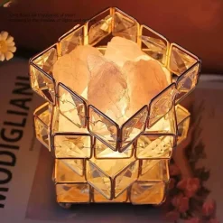 Bright Accents Beleuchtung-Himalaya-Salzlampe – quadratische Kristallsalzlampe