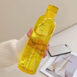 The Decor Haven Küche & Esszimmer-Hitzebeständige Glaswasserflasche - Stilvolles Zeitskalen-Design