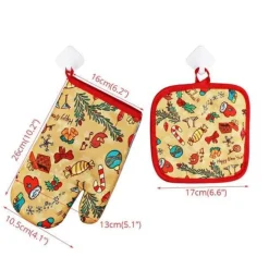 The Culinary Kit Küche & Esszimmer-Hitzebeständige Ofenhandschuhe für Weihnachten – Backhandschuhe für die Feiertage