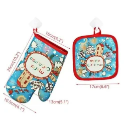 The Culinary Kit Küche & Esszimmer-Hitzebeständige Ofenhandschuhe für Weihnachten – Backhandschuhe für die Feiertage