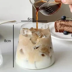 Plates u0026 More Küche & Esszimmer-Hitzebeständiger gestreifter Glasbecher – Kreatives transparentes Trinkgeschirr