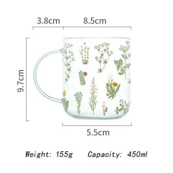 Plates u0026 More Küche & Esszimmer-Hitzebeständiger Glasbecher mit großem Fassungsvermögen – süßes Design, perfektes Geschenk