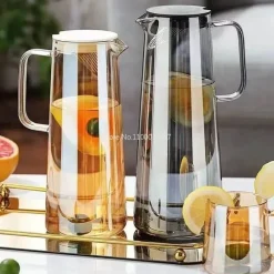 Plates u0026 More Küche & Esszimmer-Hitzebeständiger Glaskrug - Großer Tee- und Saftkrug mit Henkel
