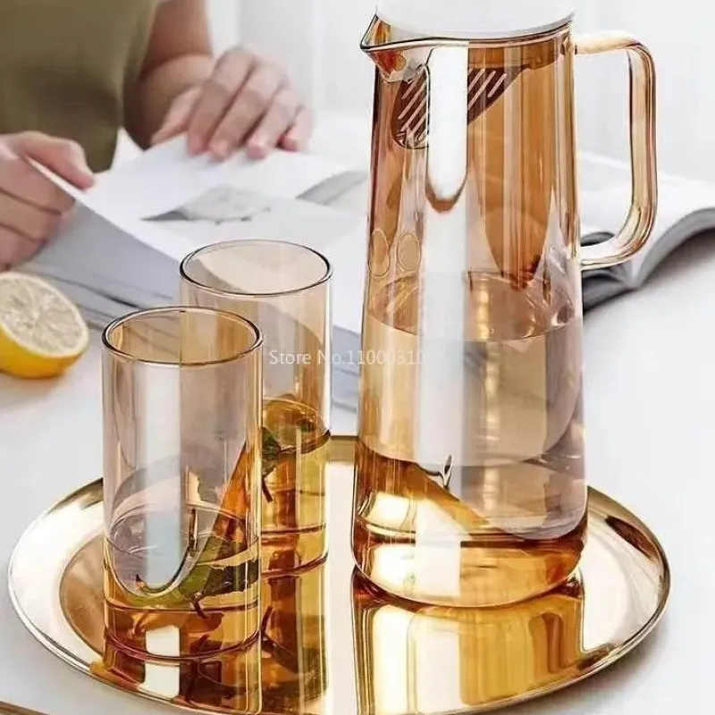 Plates u0026 More Küche & Esszimmer-Hitzebeständiger Glaskrug - Großer Tee- und Saftkrug mit Henkel