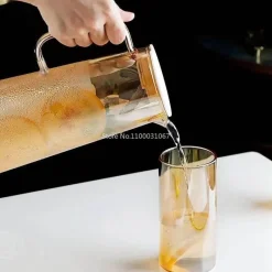 Plates u0026 More Küche & Esszimmer-Hitzebeständiger Glaskrug - Großer Tee- und Saftkrug mit Henkel