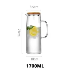 Plates u0026 More Küche & Esszimmer-Hitzebeständiger Glaskrug - Großer Tee- und Saftkrug mit Henkel