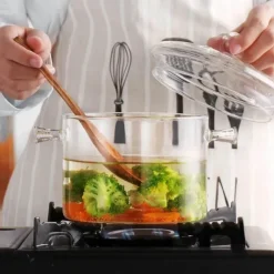 Elegance at the Table Küche & Esszimmer-Hitzebeständiger Kochtopf aus Glas – perfekt zum Kochen und Suppenkochen