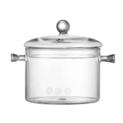 Elegance at the Table Küche & Esszimmer-Hitzebeständiger Kochtopf aus Glas – perfekt zum Kochen und Suppenkochen