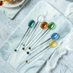 Plates u0026 More Küche & Esszimmer-Hitzebeständiges Glaslöffel-Set – Kaffee-Dessert-Teelöffel