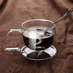 The Cozy Mug Küche & Esszimmer-Hochtemperatur-Doppelwand-Kaffeetasse - Isolierter Glasbecher