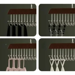 Room to Spare Aufbewahrung Und Organisation-Holzbügel mit 8 Haken – Freistehender Organizer für Unterwäsche