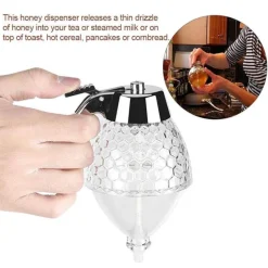 The Cozy Mug Küche & Esszimmer-Honigspender - Honighalter aus Wabenglas